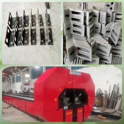 3500kg Thiết bị đâm thép góc điện màu đỏ với 125mm và 12mm
